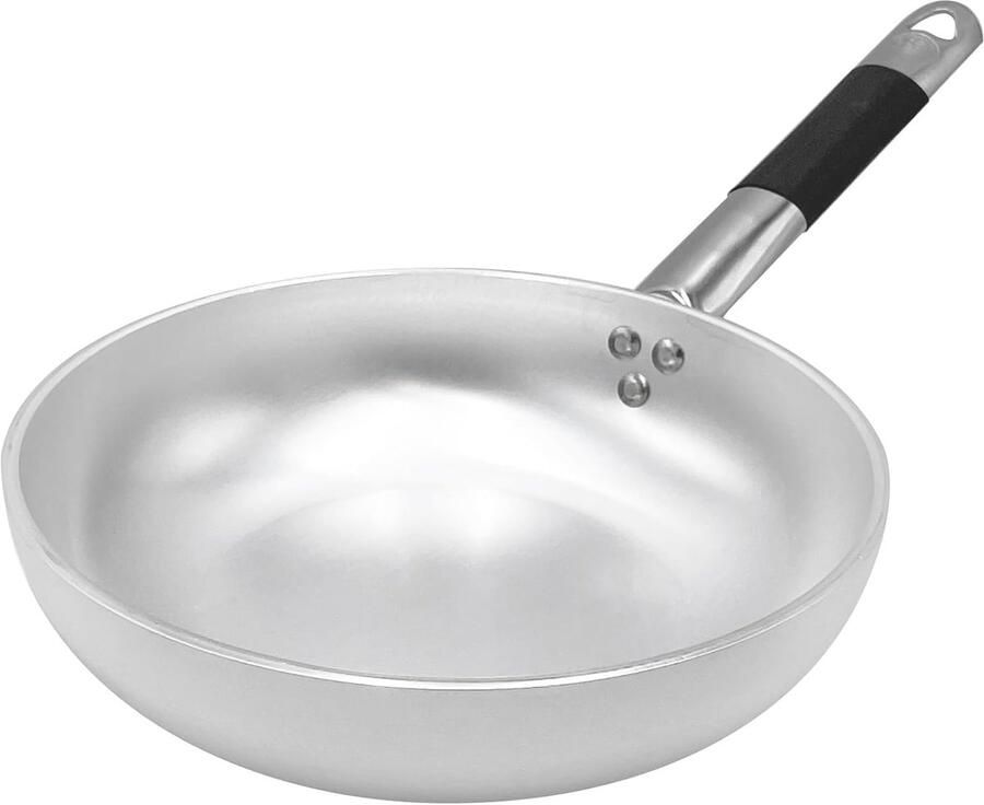 Koekenpan Aluminium Koekenpan Dik Vlees Braden Koel Handvat 28 cm Zilver