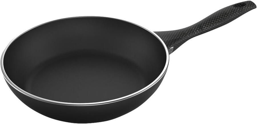 Koekenpan Aluminium Koekenpan Inductie Dagelijks Koken Antiaanbaklaag Xylan Plus 20 cm Diameter Zwart