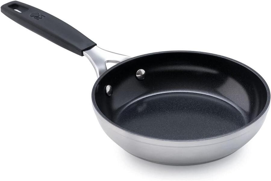 Koekenpan Aluminium Koekenpan Inductie Gezond Koken PFOA-vrije Antiaanbaklaag 16 cm Zwart