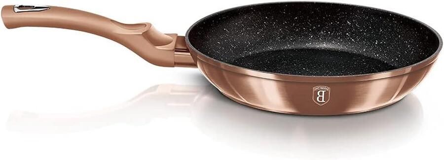 Koekenpan Aluminium Koekenpan Inductie Koken en Bakken 3-laags Marmercoating Ø20 cm Rosé Goud