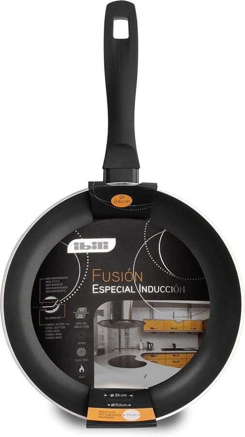 Koekenpan Aluminium Koekenpan Koken op Inductie Dubbele Anti-aanbaklaag 28 cm Zwart