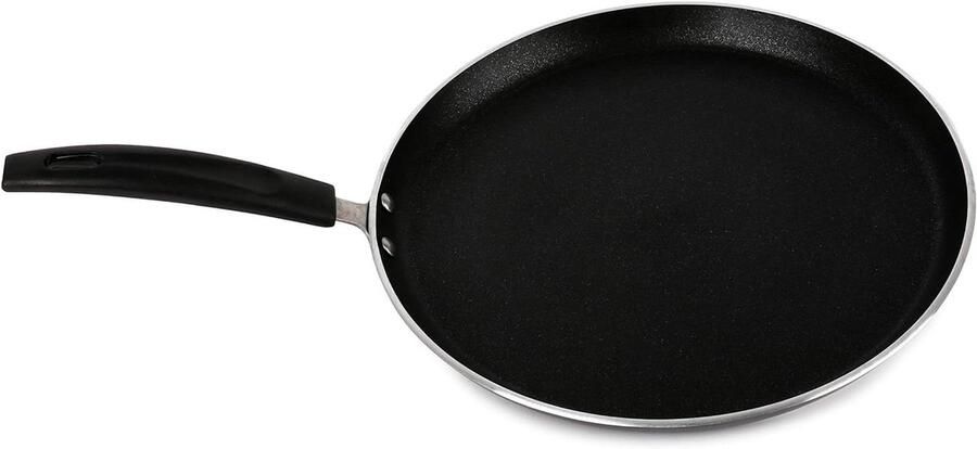 Koekenpan Aluminium Koekenpan Keuken Curry Koken Gelijkmatige Warmteverdeling 28cm Zwart
