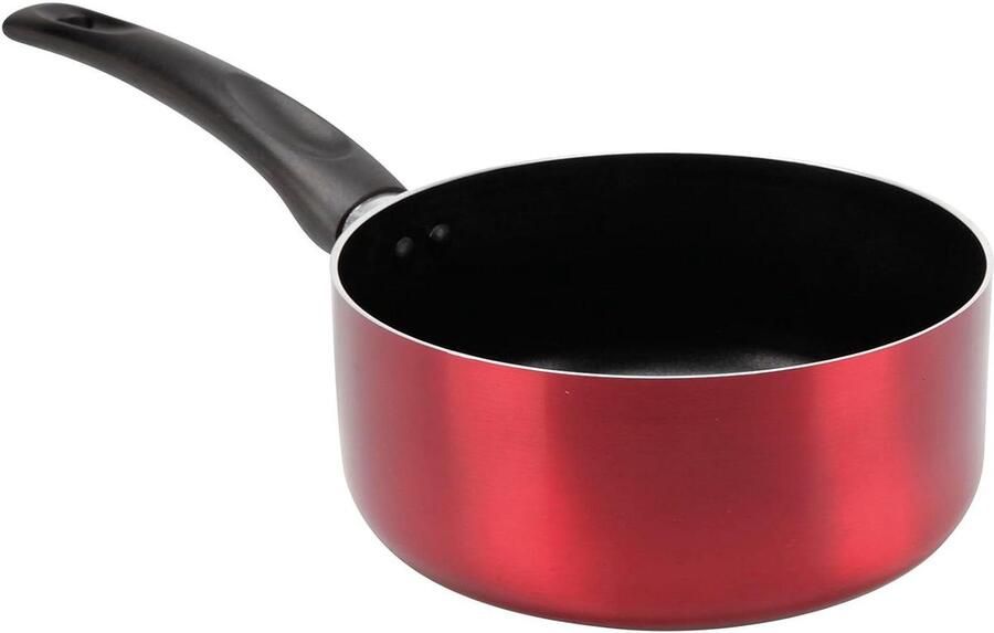Koekenpan Aluminium Koekenpan met anti-aanbaklaag Dagelijks Koken Snelle Warmteverdeling Ø 20 cm Metallic Rood