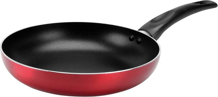 Koekenpan Aluminium Koekenpan Met Anti-aanbaklaag Dagelijks Koken Snelle Warmteverdeling Ø 24 cm Metallic Rood