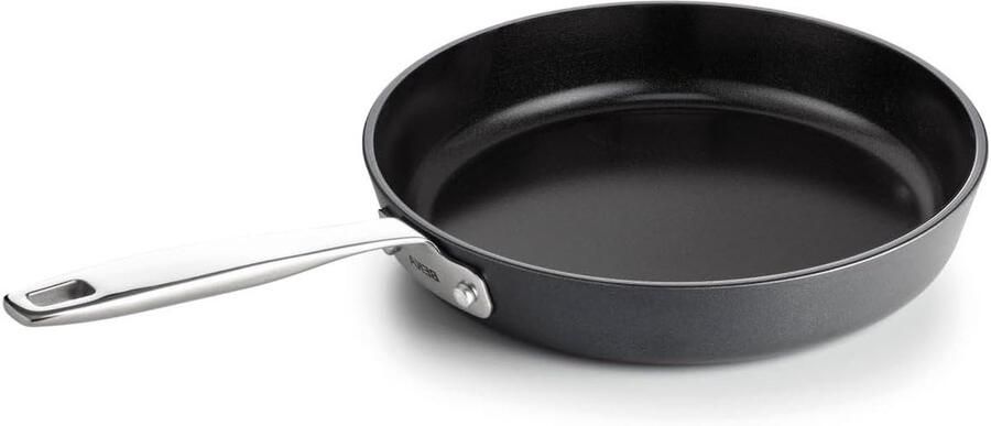 Koekenpan Aluminium Koekenpan met anti-aanbaklaag Gelijkmatig bakken 20% extra oppervlak 24 cm Zwart