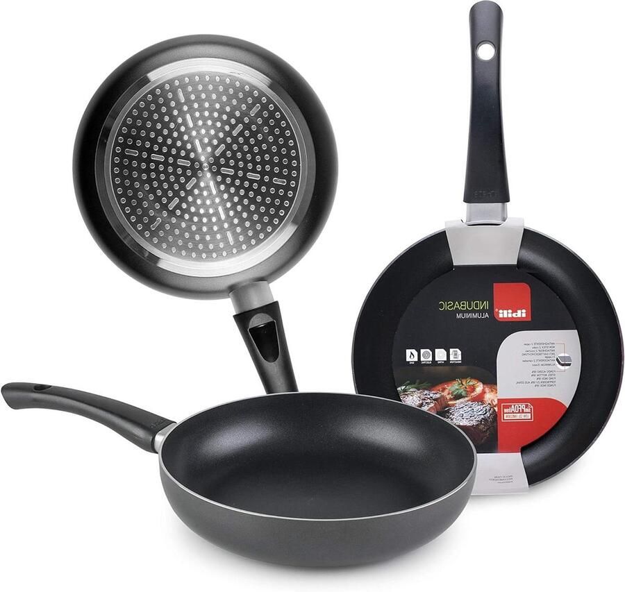 Koekenpan Aluminium Koekenpan met anti-aanbaklaag Koken op inductie PFOA-vrij 30 cm Zwart