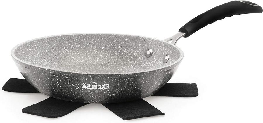 Koekenpan Aluminium Koekenpan met antiaanbaklaag Gezond Koken 5-laagse antiaanbaklaag 20 cm Grijs