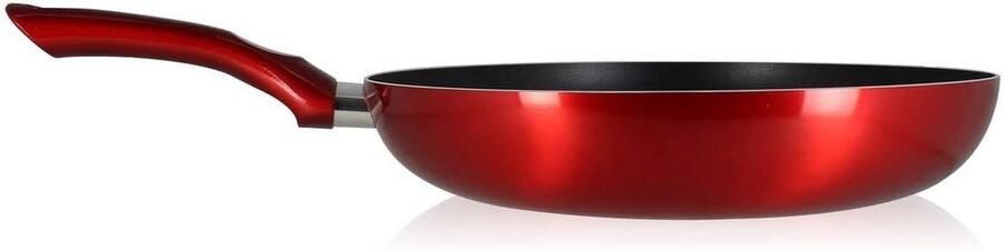 Koekenpan Aluminium Koekenpan PFAS-vrij Gezond Koken Geschikt Inductie 32 cm Rood