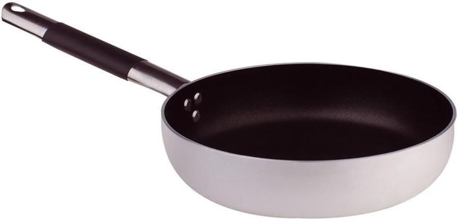 Koekenpan Aluminium Koekenpan Rechte Koken Bakken Gemaakt in Italië 36 cm Zilver