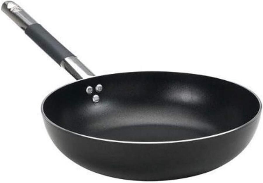 Koekenpan Aluminium Koekepan Bakpan Koken Bakken 3 mm dikke Fondo 36 cm Zwart