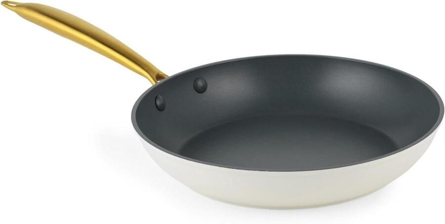 Koekenpan Aluminium Koken en Bakken AeroTech Anti-aanbaklaag 24 cm Cream