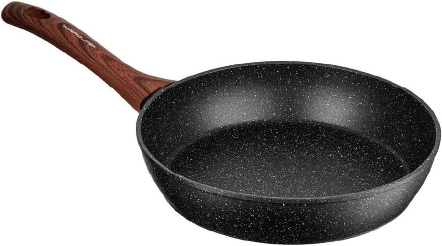 Koekenpan Aluminium Koekenpan Dagelijks Koken Anti-aanbaklaag 24 cm Zwart