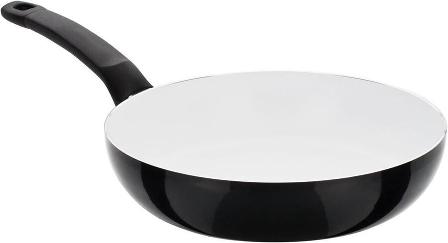 Koekenpan Aluminium Koken en Bakken Energiebesparende Bodem 24 cm Zwart