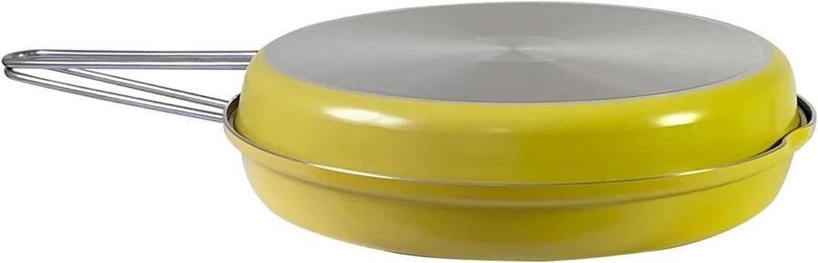 Koekenpan Aluminium Koop Pan Gezond Koken 5-laags Anti-aanbaklaag 26 cm Geel