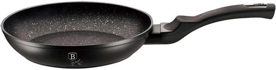 Koekenpan Aluminium Koop Pan Inductie Koken 3 Laags Marmscoating Ø24cm Zwart Zilver