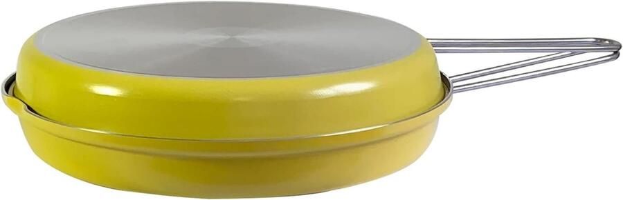 Koekenpan Aluminium Koopgerei Pan Gezond Koken 5-laags Anti-aanbaklaag 26 cm Geel