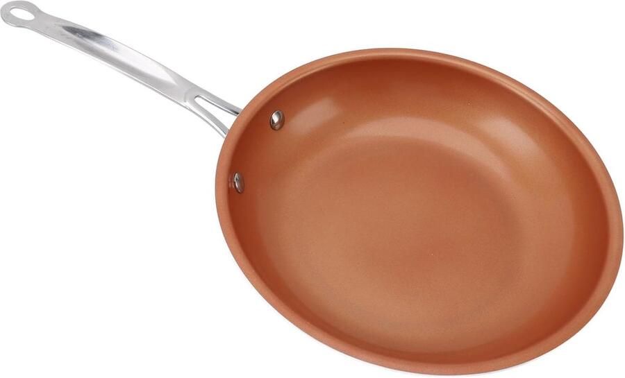 Koekenpan Anti-aanbak Aluminium Pan Lekker Koken Vaatwasserbestendig 24 cm Koperkleurig