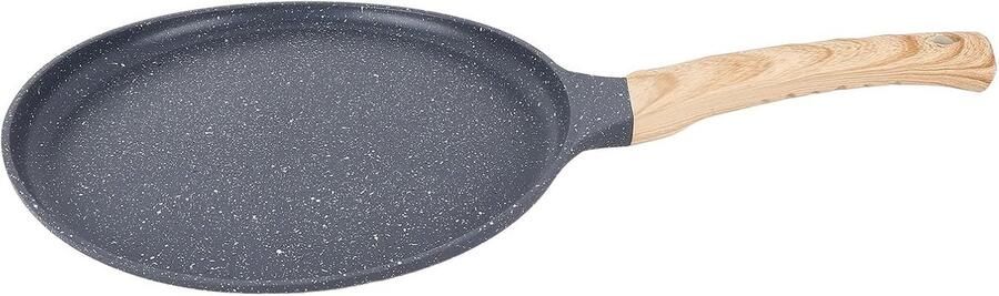 Koekenpan Antiaanbak Graniet pan Tawa Pannenkoeken Bakken Gelijkmatige Verwarming 4.8 liter Zwart