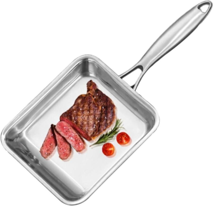 Koekenpan Antiaanbak Kleine Kookpan Omeletten Pannenkoeken Maken Vierkante Platte Bodem 19x16cm Veelkleurig