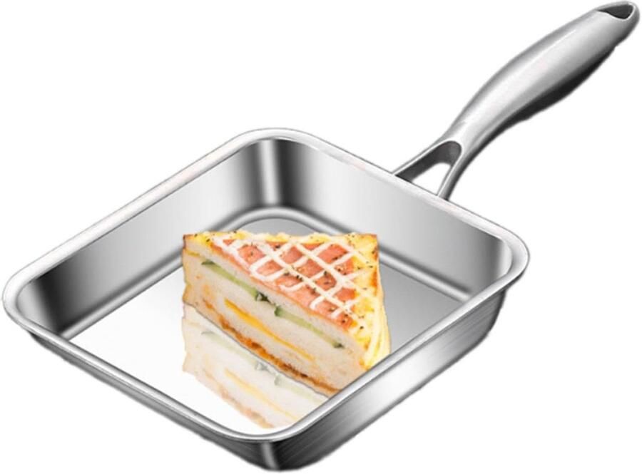 Koekenpan Antiaanbak Koekenpan Braadpan Koken en Bakken Vierkante Vorm 19 cm Zwart