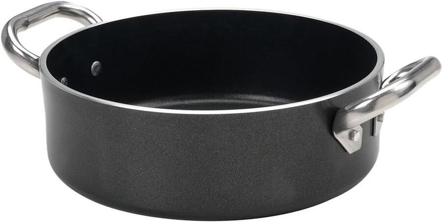 Koekenpan Antiaanbak Koekenpan met steel Snel Koken Hoge Warmtegeleiding 32 cm Zwart