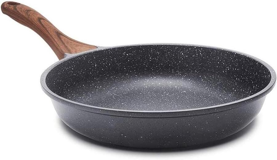 Koekenpan Antiaanbak Omeletpan Chefspannen Gezond Koken Zwitserse Granieten Coating 32 cm Grijs