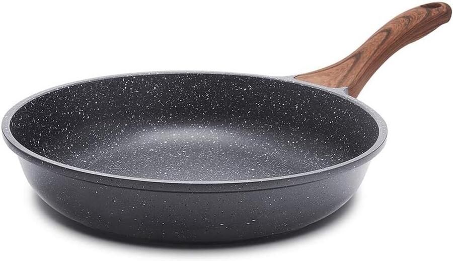 Koekenpan Antiaanbak Omeletpan Chefspannen Lekker Koken Zwitserse Granieten Coating 32 cm Grijs