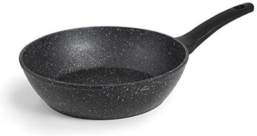 Koekenpan Antiaanbak Pan Lekker Koken Energiebesparend 24 cm Diameter Zwart