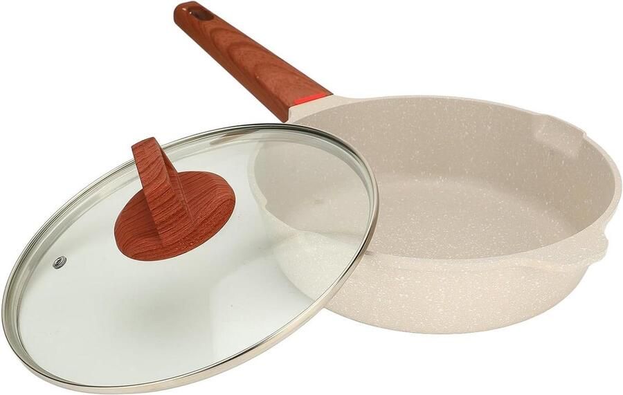Koekenpan Antiaanbak Pan Ontbijt Maken Maifan Steen Coating 24 Cm Ivoorwit