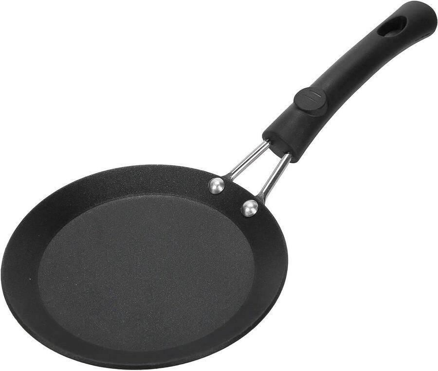 Koekenpan Antiaanbak Pannenkoekenpan Ei Koken in Keuken Ergonomische Handgreep 28 cm Diameter Zwart