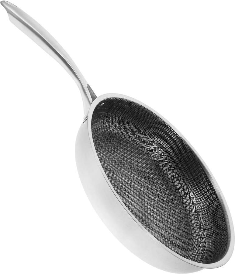 Koekenpan Antiaanbak Steakpan Pannenkoekenpan Dagelijks Koken Honingraatstructuur 48 x 30 cm Zilver