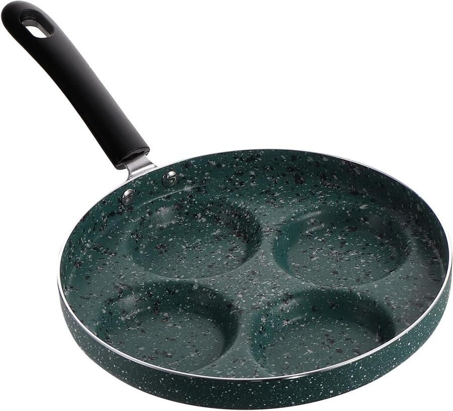 Koekenpan Antiaanbaklaag Pannenkoekenpan Omeletpan Gelijkmatig Bakken Vierkante Vorm 24 Cm Diameter Groen