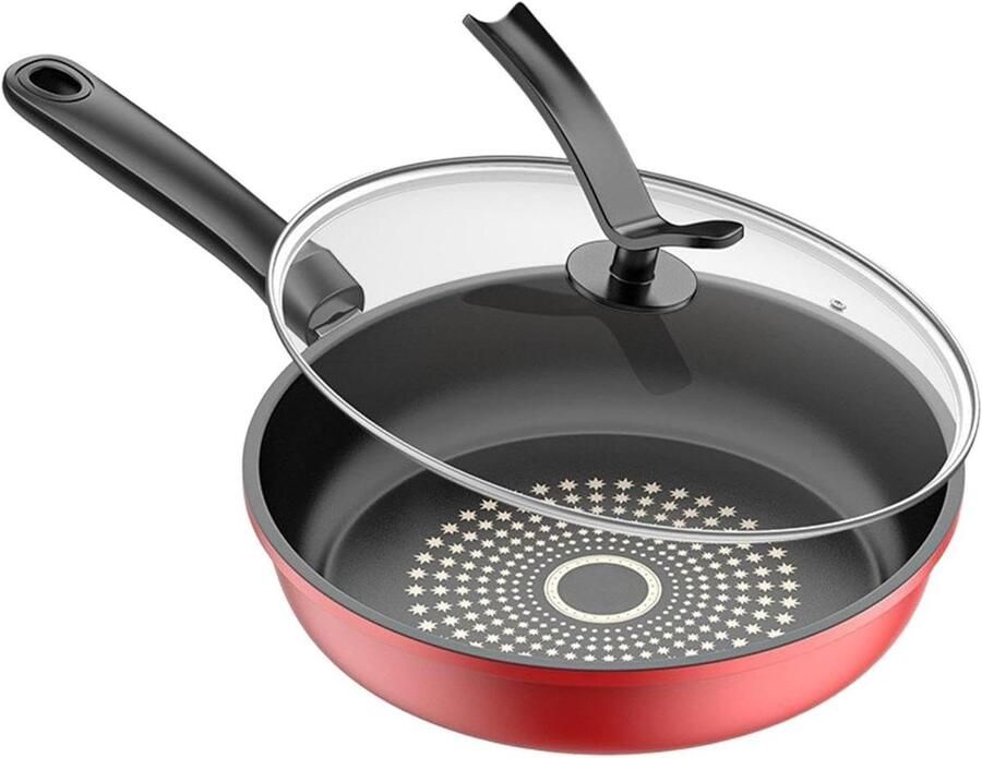 Koekenpan Antiaanbaklaag Steakpan Omeletpan Koken en Bakken Sneeuwvlokpatroon Coating 26 cm Veelkleurig