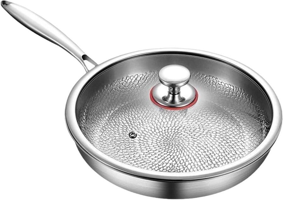 Koekenpan Antiaanbakpan Bakpan Koken en Bakken Titanium Antiaanbaklaag 32 cm Zwart