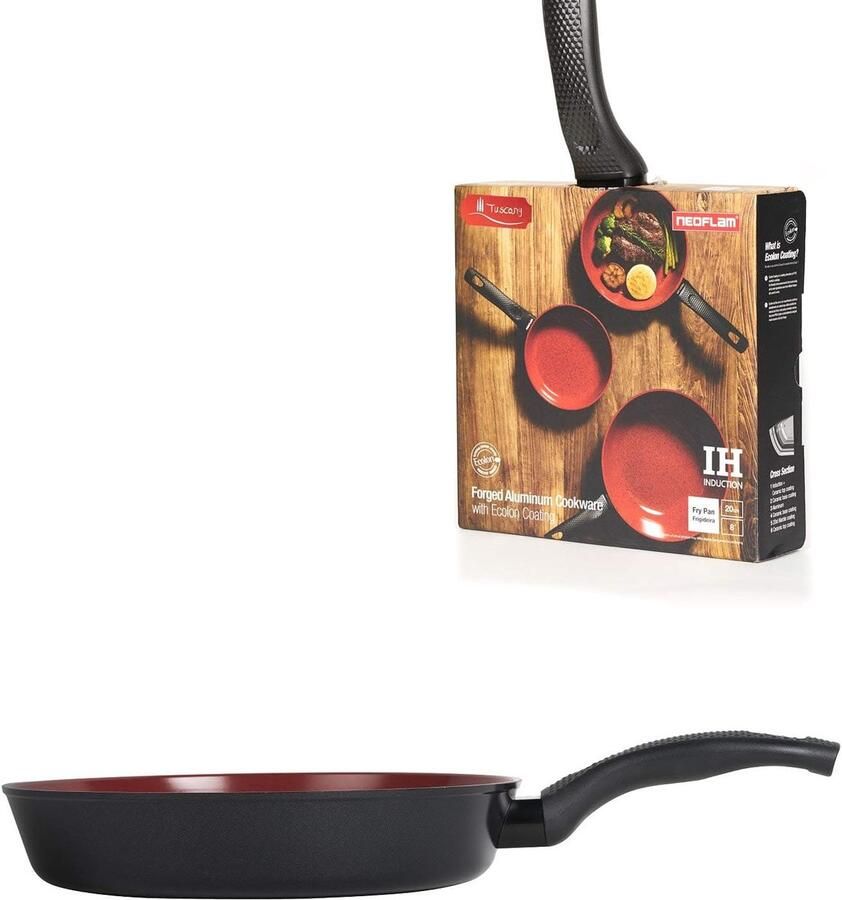 Koekenpan Antiaanbakpan Gezond Bakken PFOA Vrij 28 cm Zwart