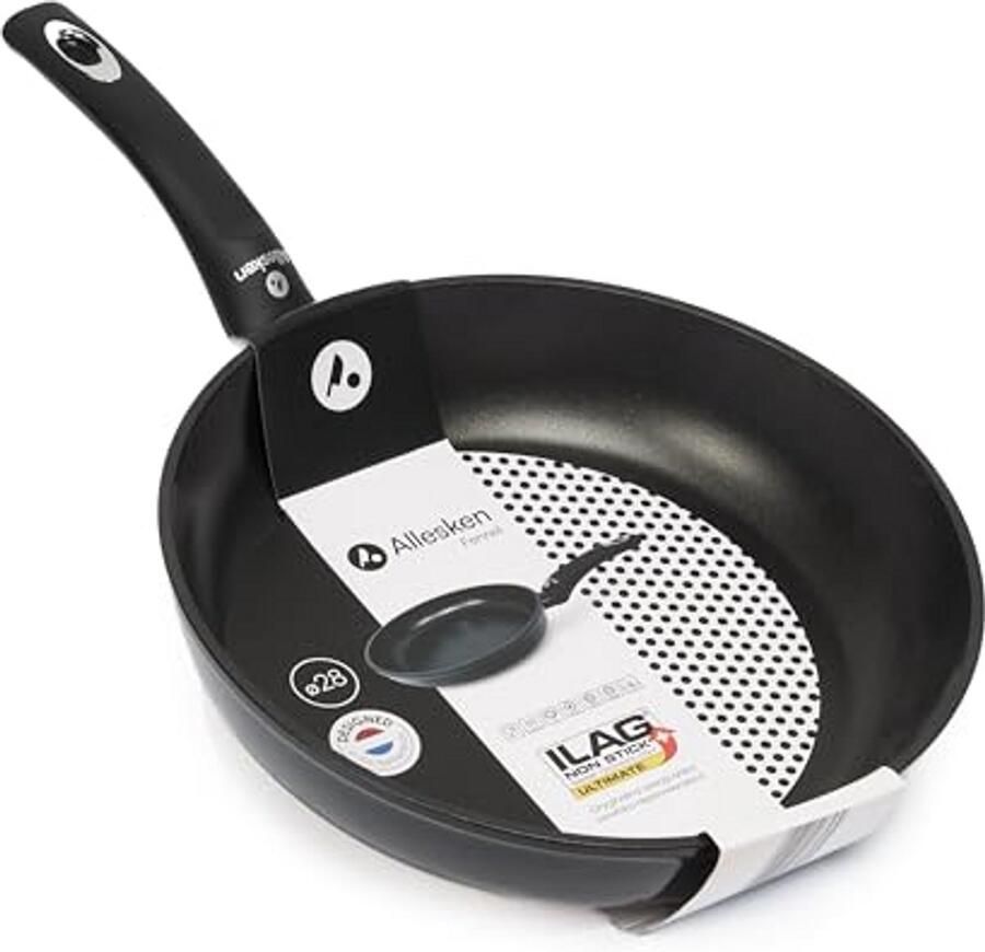 Koekenpan Antiaanbakpan Gezond Koken Alle Warmtebronnen 28 cm Zwart