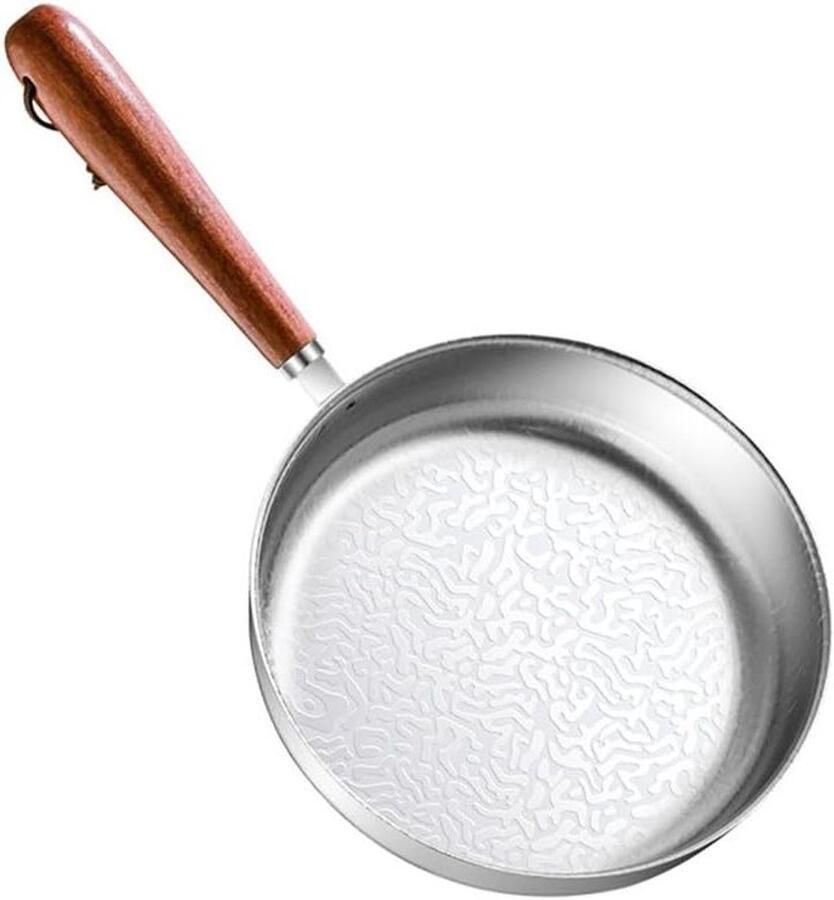 Koekenpan Antiaanbakpan Kleine porties Gelijkmatige warmte 12 cm Zilverkleurig
