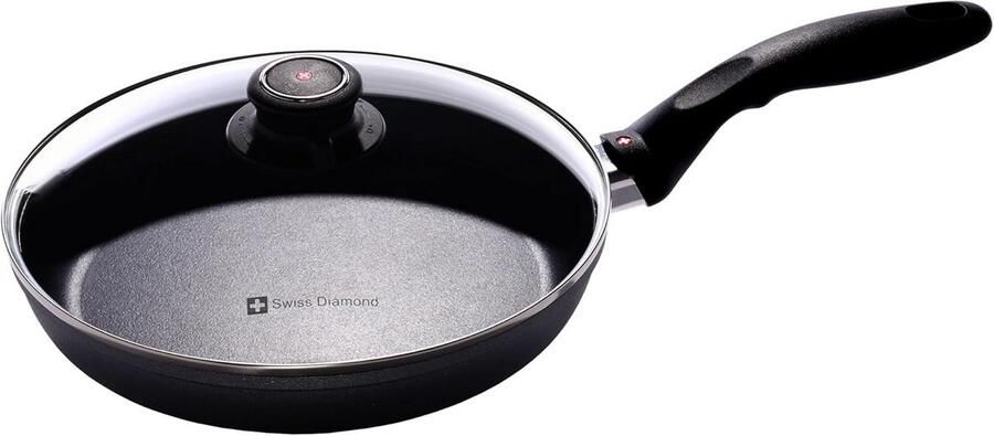 Koekenpan Antiaanbakpan Koken en Bakken Diamant Versterkt 24 cm Zwart