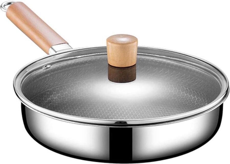 Koekenpan Antiaanbakpan Koken en bakken Roestvrij staal 24 cm Zilver