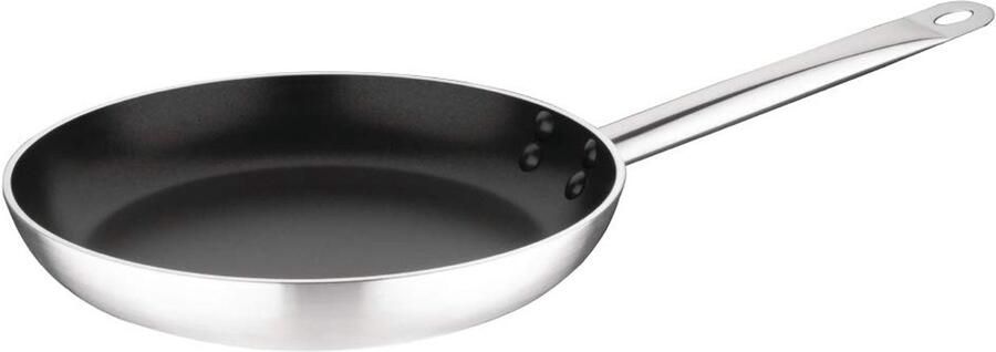 Koekenpan Antiaanbakpan Professioneel Koken Inductie Geschikt 30 cm Diameter Zilver