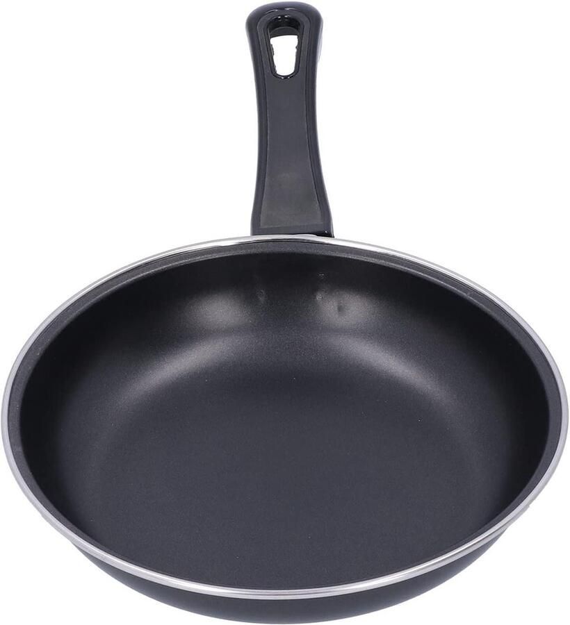 Koekenpan Antiaanbakpan Snel Koken Gelijkmatige Warmte 25 cm Zwart