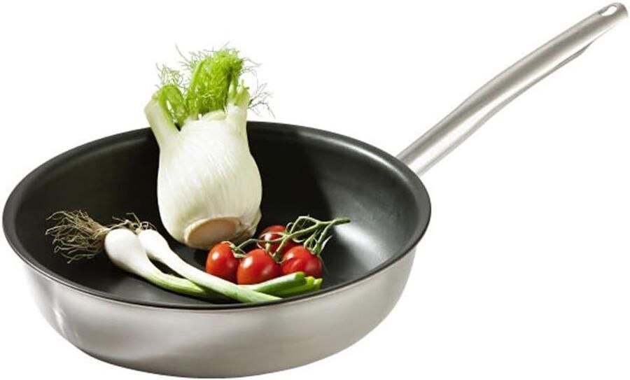 Koekenpan Bakken en braden Hercoatbare anti-aanbaklaag 28 cm Zilver