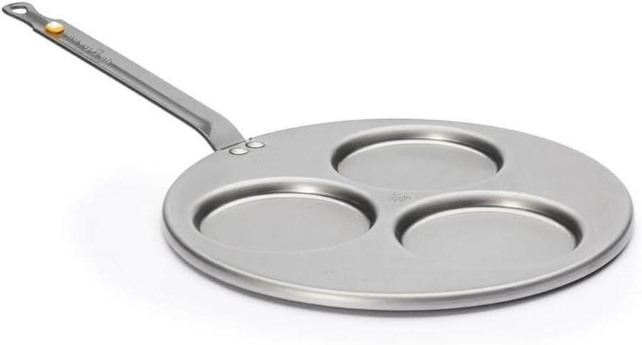 Koekenpan Blini Pannenkoekenpan Kleine Pannenkoeken Bakken 3 Blinis Tegelijk 27 cm Zilver