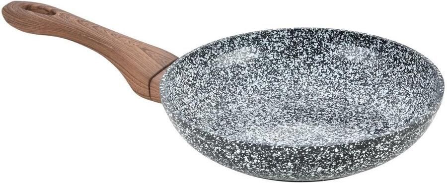 Koekenpan Bodem pan Dagelijks koken Krasbestendige binnenzijde 24 cm Zwart