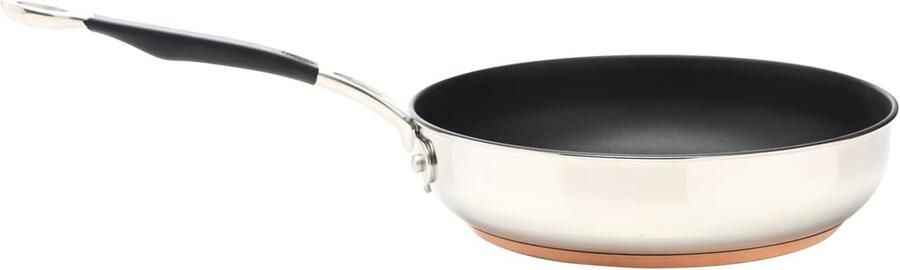 Koekenpan Bodem pan Vlees bakken Koperen basis 24 cm Zilver