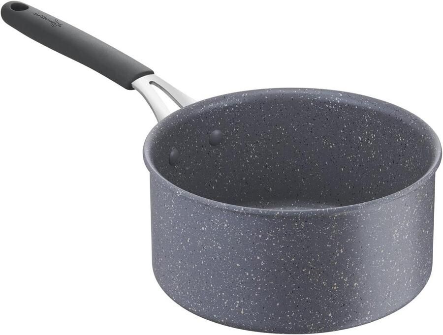 Koekenpan Braadpan Sauspan Gezond Koken Minerale Microdeeltjes Coating 16 cm Grijs