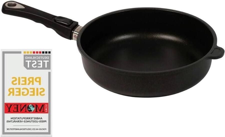Koekenpan Braadpan Stoofpan Hobby Koken Snelle Verwarming Gelijkmatige Warmte 26 cm Diameter 7 cm Hoog Zwart