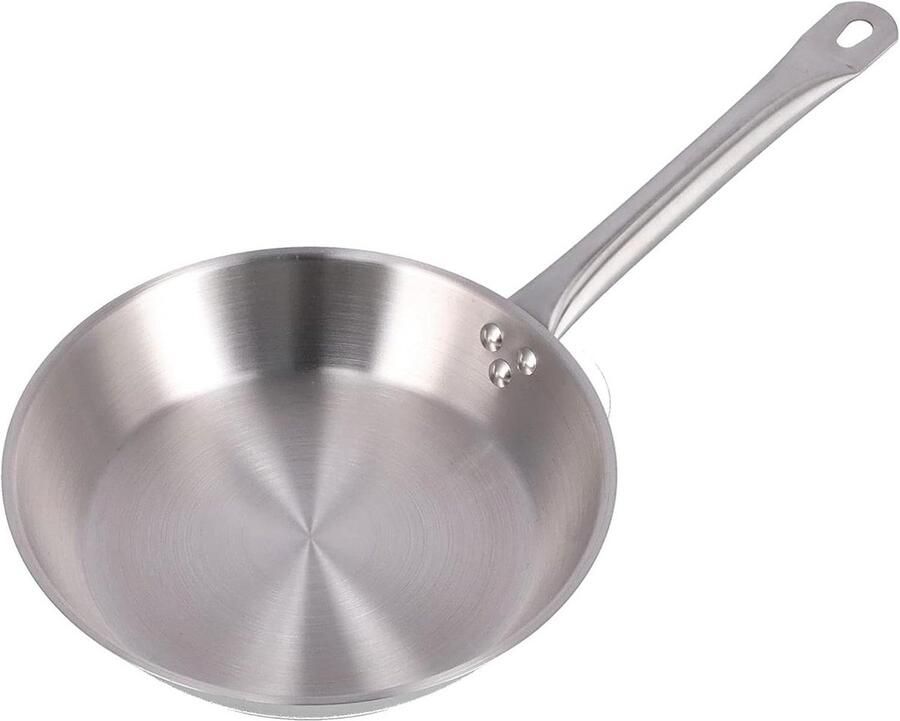 Koekenpan Bratpan Gezond Koken Gelijkmatige Warmte Ø 20 x 5 cm Zilver