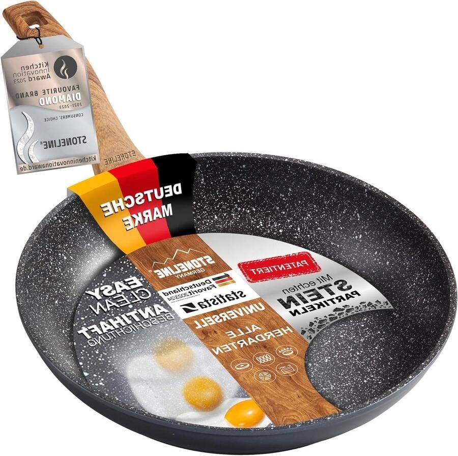 Koekenpan Bratpfanne Koekenpan Koken en braden Antiaanbaklaag 28 cm Houtlook