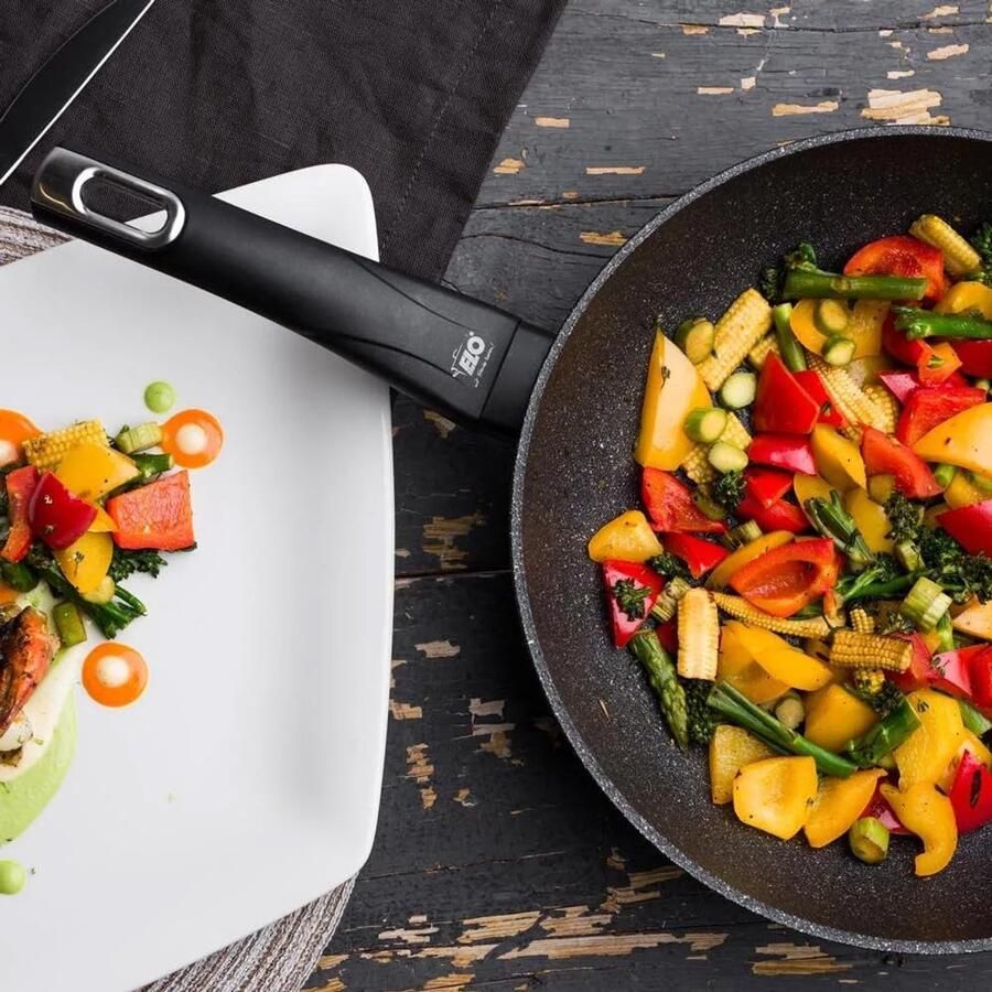 Koekenpan Crispy Bakken Speciale Ruwe Oppervlak 24 cm Zwart
